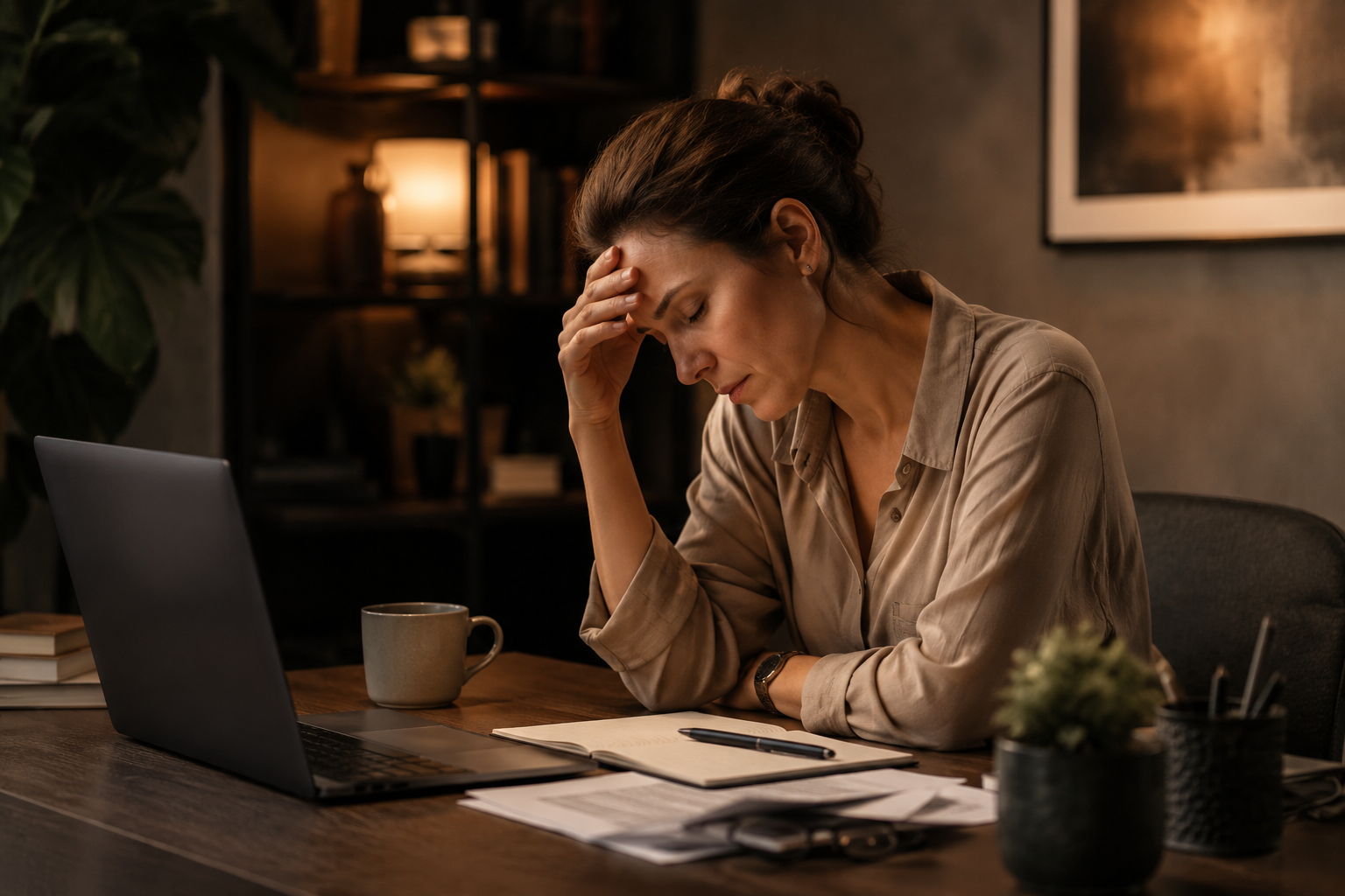 Ambiente tranquilo para elaboração de questões relacionadas ao trabalho e burnout